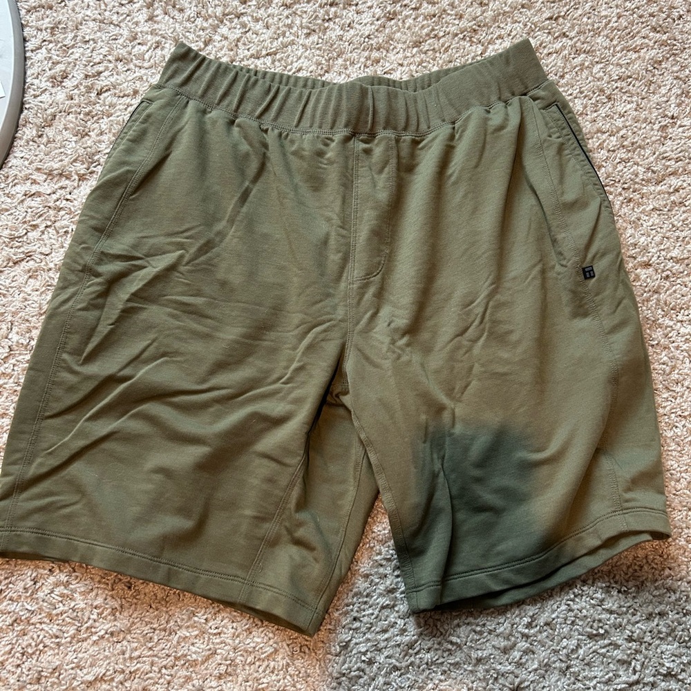 Tommy John Green Athletic Shorts Lightweight Elastic Waist